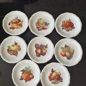 Rosenthal Selb-Plossberg Germany Chippendal‎ Plates with Fruit/Butterfly Designs